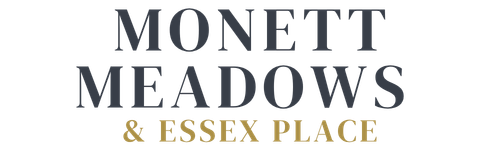 The image displays the text "MONETT MEADOWS & ESSEX PLACE" in large, bold letters.